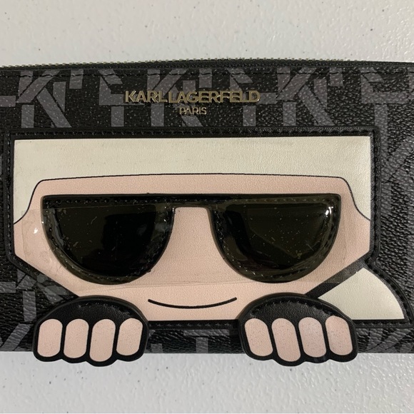 Karl Lagerfeld Paris Monogram Zip-Around Continental Wallet-NWT - Picture 2 of 7